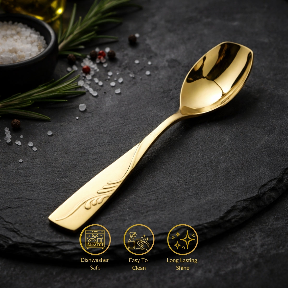 6 Table Spoon Supreme Golden Qareenay Manzil® branded