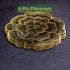 Golden & Black Round Floral Placemat