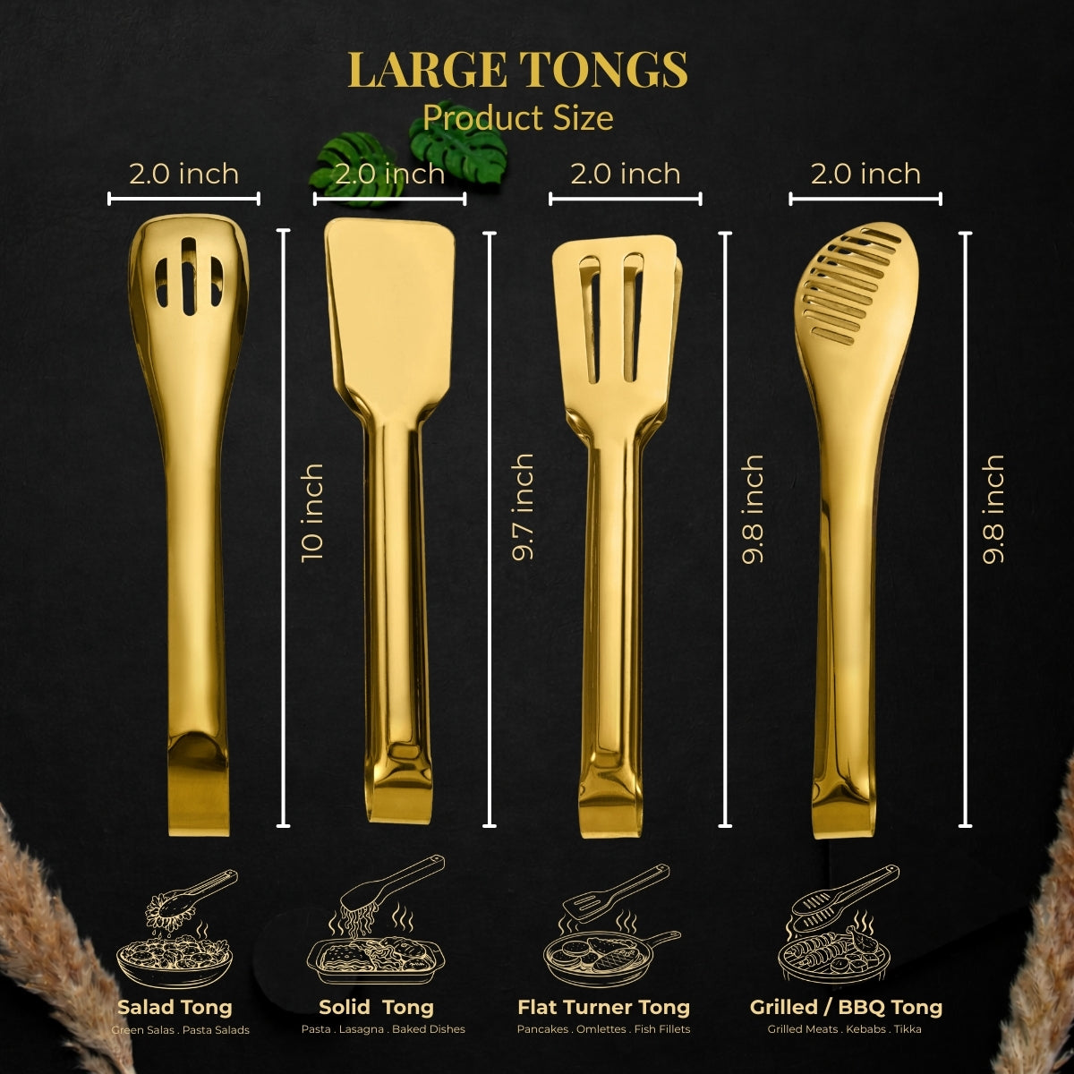 QM® Set of LARGE Tongs - Multipurpose
