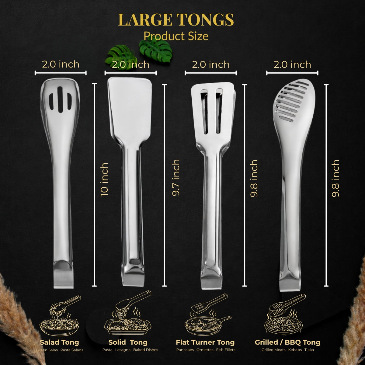 QM® Set of LARGE Tongs - Multipurpose
