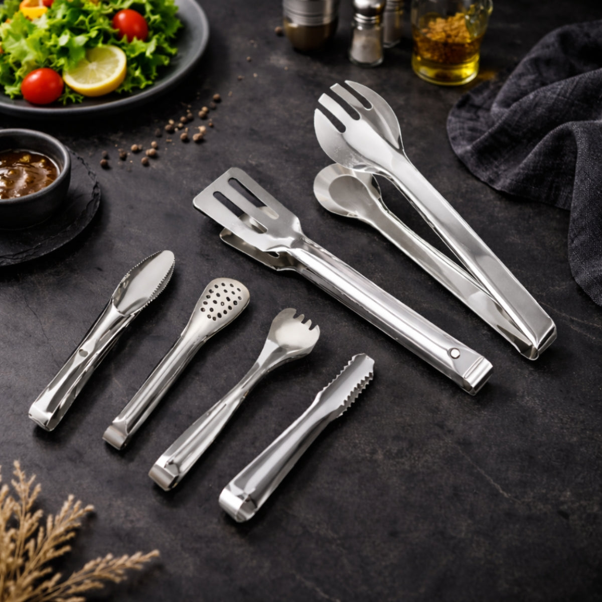 QM® WALFOS 6-pieces Multipurpose Tongs