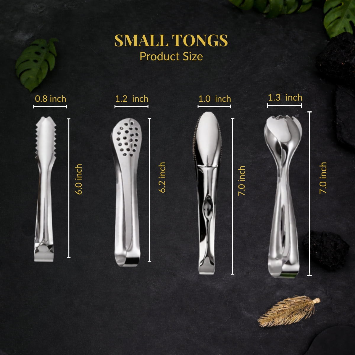 QM® Set of 4 Small Tongs Multipurpose