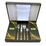 AYD Premium 24-Piece Hammered Golden & Silver Cutlery Set - 6 Person