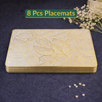 Golden & White Banana Leaves Placemat