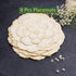 Golden & White Round Floral Placemat