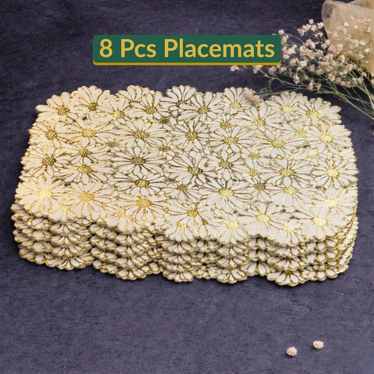 Golden & White Daisy Cluster Placemat