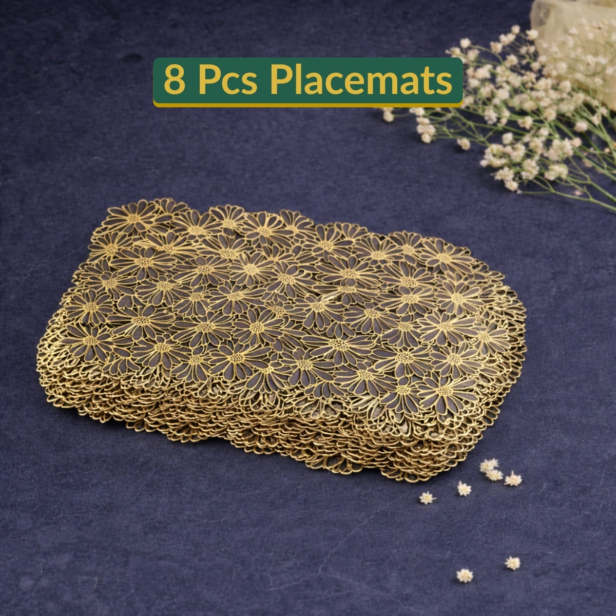 Golden & Grey Daisy Cluster Placemat