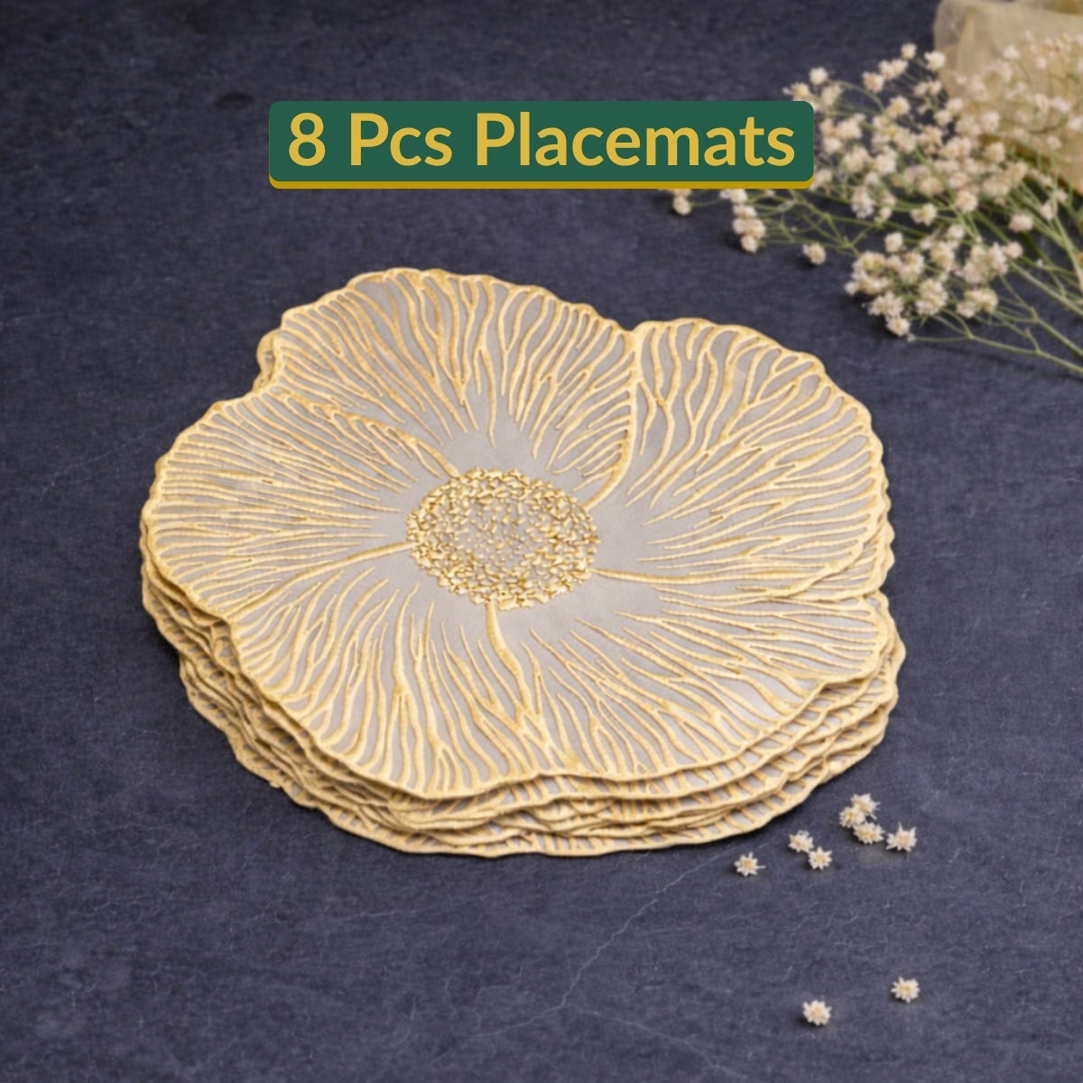 Golden & White ORCHID Placemat