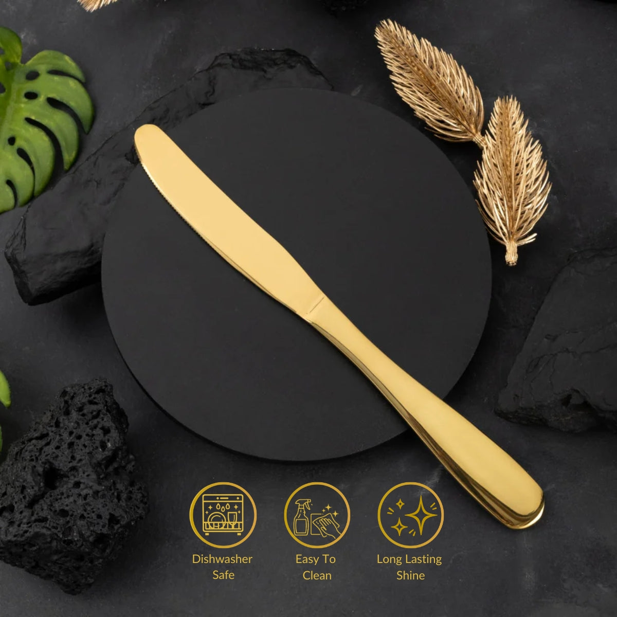 6 Butter Knives Golden Qareenay Manzil® branded