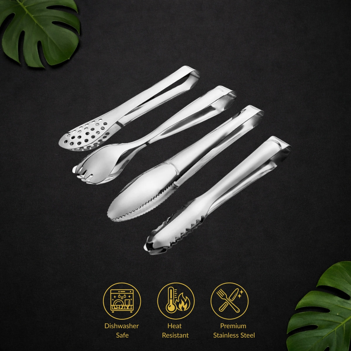 QM® Set of 4 Small Tongs Multipurpose