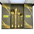 AYD Premium 24-Piece Hammered Golden Cutlery Set - 6 Person