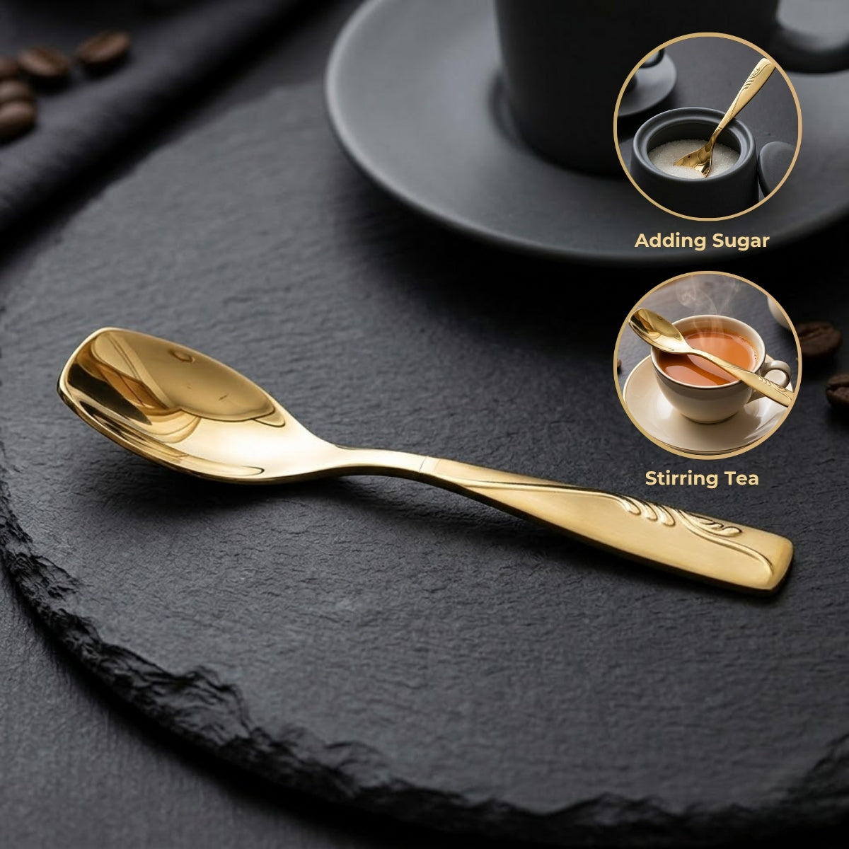 SUPREME GOLDEN 60 Gram Premium Cutlery Set Qareenay Manzil® branded