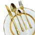 AYD Premium 24-Piece Golden Diamond Pattern Cutlery Set - 6 Person