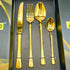 AYD Premium 24-Piece Golden Diamond Pattern Cutlery Set - 6 Person