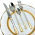 AYD Premium 24-Piece Floral Golden & Silver Cutlery Set - 6 Person