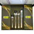 AYD Premium 24-Piece Floral Golden & Silver Cutlery Set - 6 Person