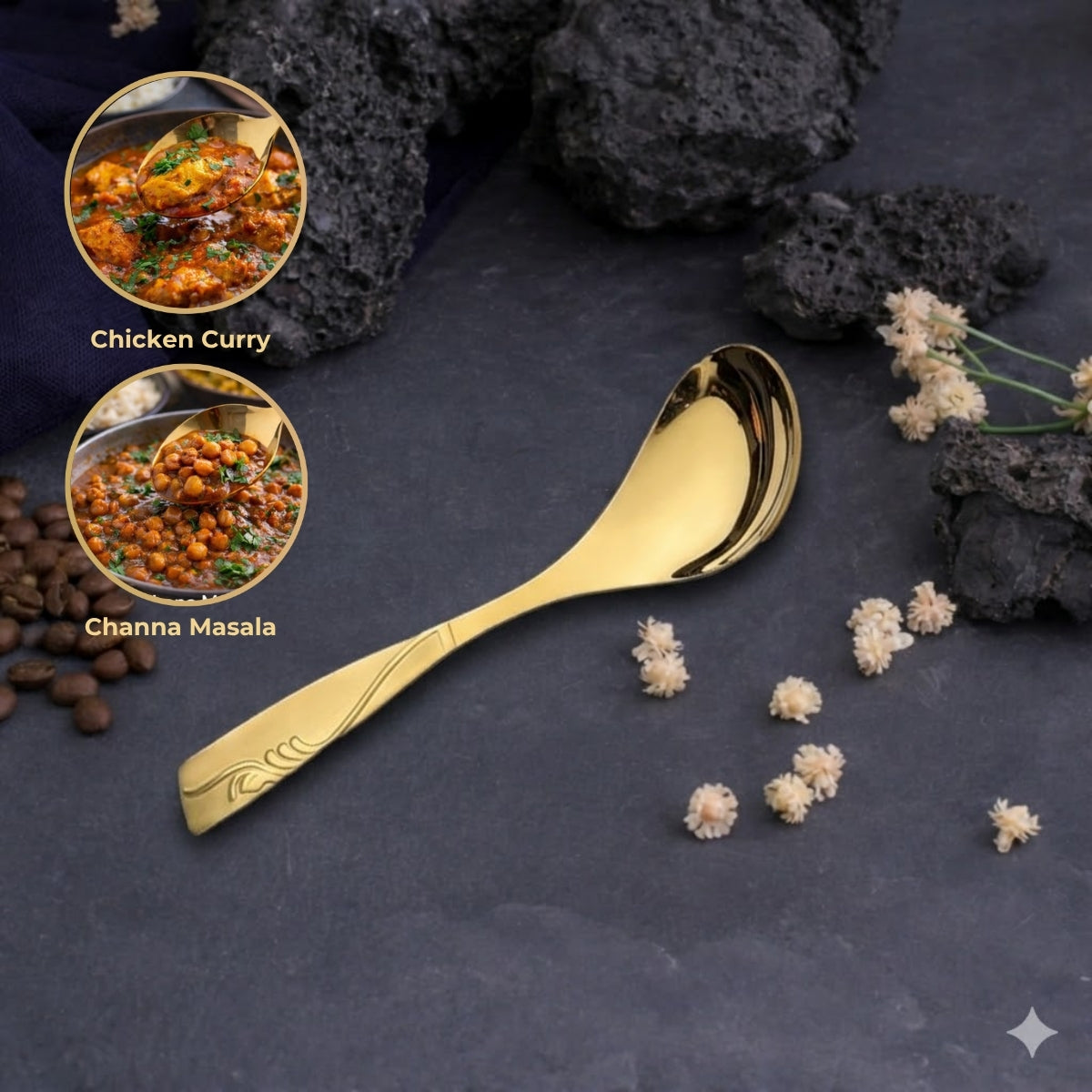 SUPREME GOLDEN 60 Gram Premium Cutlery Set Qareenay Manzil® branded