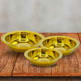 Set of 3 Golden Flat bottom Bowls