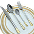 Imported Cutlery 24-Piece Golden & Silver Diamond Pattern Design - 6 Person