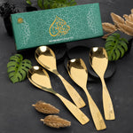 Rice & Curry Serving Spoons Set Supreme Golden Qareenay Manzil® Branded with 5 Year Warranty