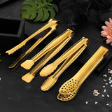 HINMAY 4-pieces Golden Serving Tongs - Small