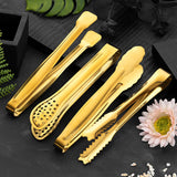 WALFOS 6-pieces Golden Multipurpose Tongs