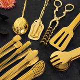 OGORI 9-Pieces Golden Serving Tongs