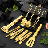 OGORI 9-Pieces Golden Serving Tongs