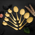 Set of 8 - Rice & Curry Serving Spoons Set Golden