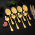 Set of 8 - Rice & Curry Serving Spoons Set Golden