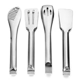 Set of 4 Large Tongs Multipurpose (Silver)