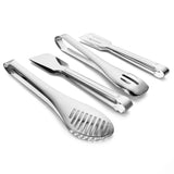 Set of 4 Large Tongs Multipurpose (Silver)