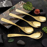 Rice & Curry Serving Spoons Set Supreme Golden Qareenay Manzil® Branded with 5 Year Warranty