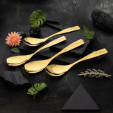 Rice & Curry Serving Spoons Set Supreme Golden Qareenay Manzil® Branded with 5 Year Warranty