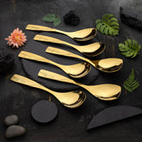 Rice & Curry Serving Spoons Set Supreme Golden Qareenay Manzil® Branded with 5 Year Warranty