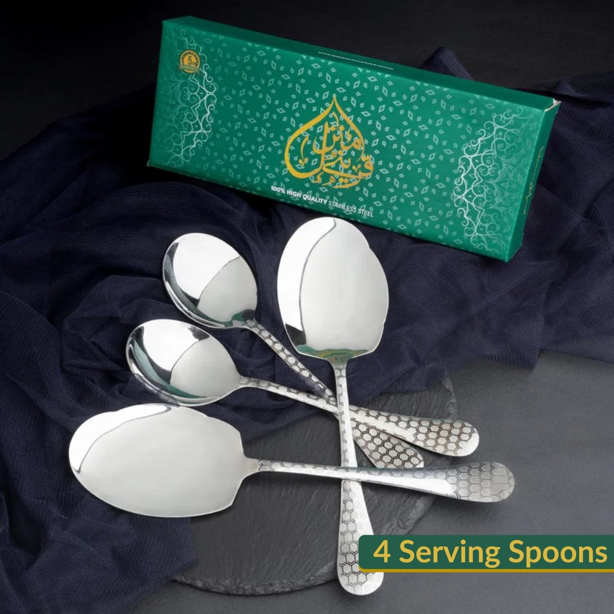 Diamond Cut Design 50 Gram Silver Cutlery Set Qareenay Manzil® branded