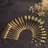 AYD Premium 24-Piece Hammered Golden Cutlery Set - 6 Person