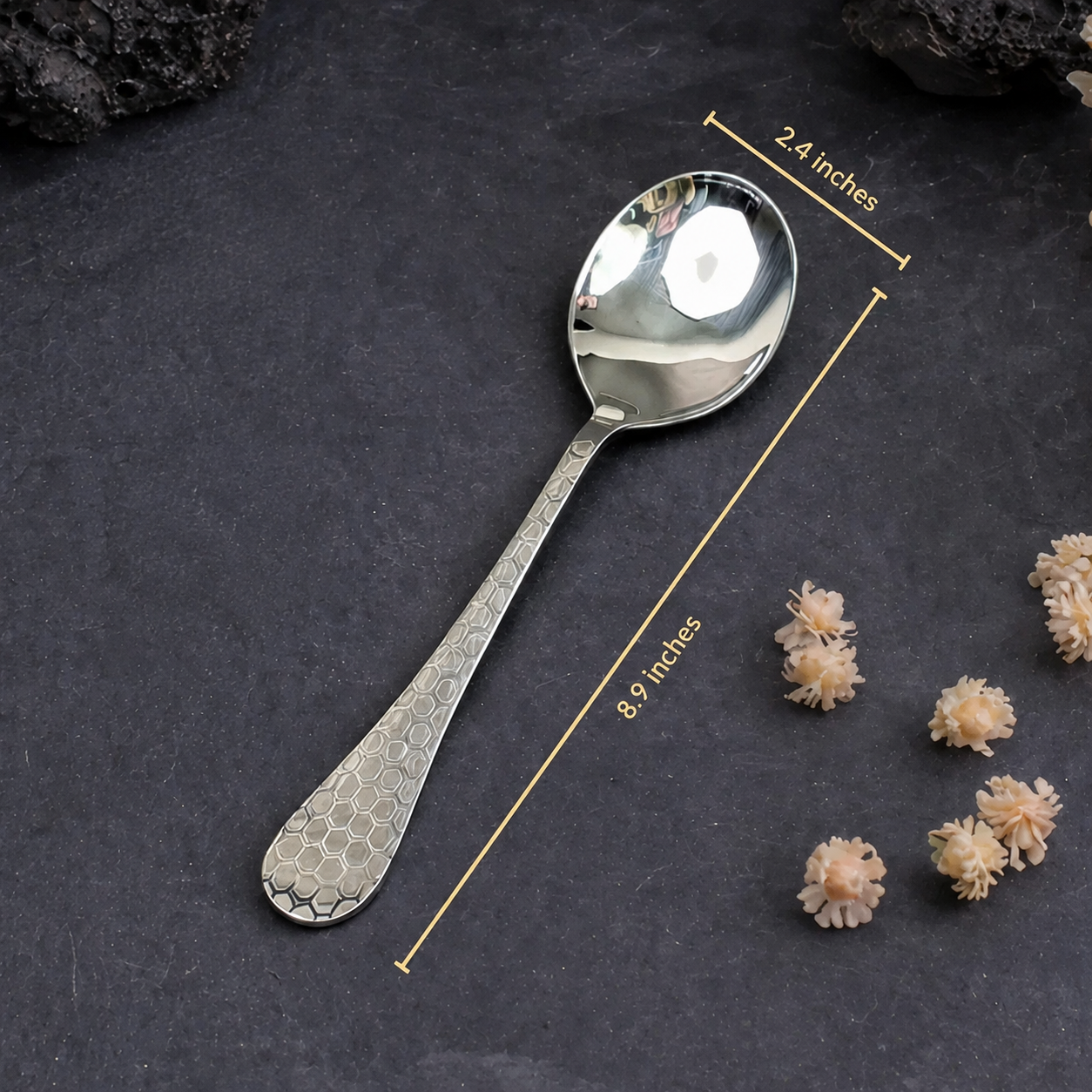 QM Branded Curry Serving Spoon (Silver -1pc)