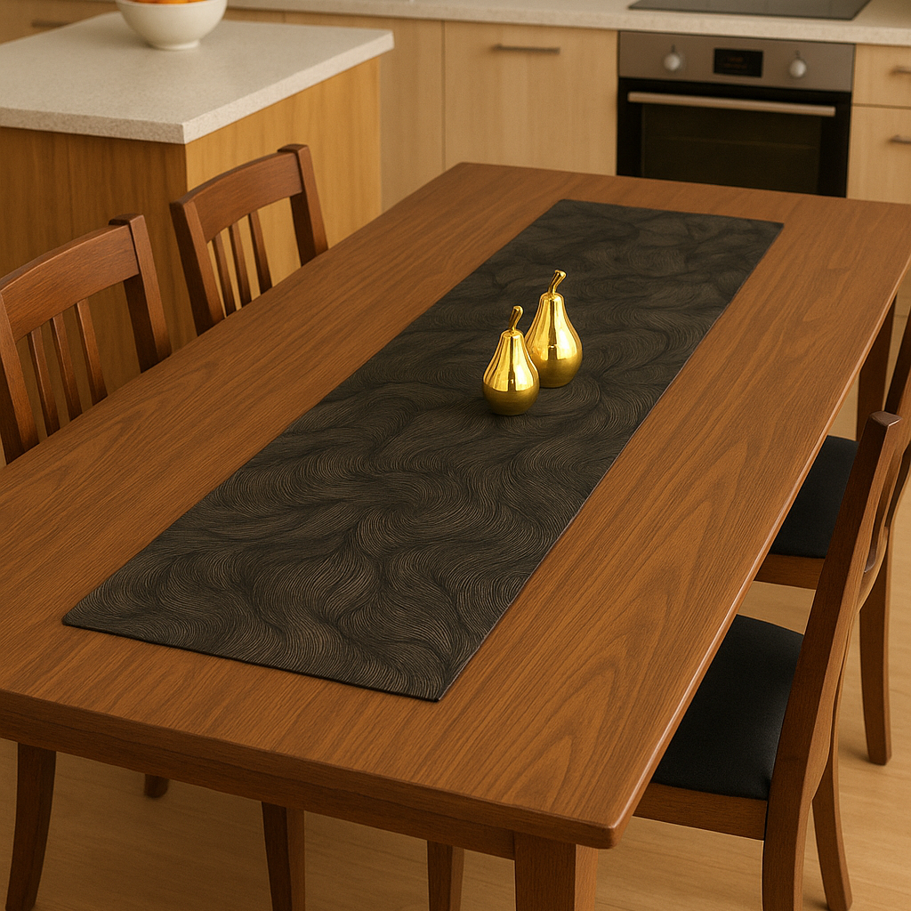 Table runner art geometry - Black color