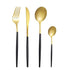 35 Grams Quality Cutlery for 6 People - 24 Piece Set - Gold & Black