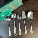 Set of 5 - Guests Serving Set Silver - 5 Years Warranty QM Branded