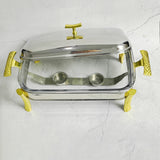 Glass Chafing Dish with Lid & Stand- Large 14 inches