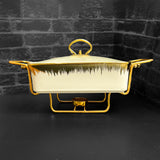 8 inches Chafing Dish with Glass Lid & Stand - White