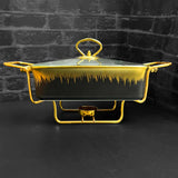 8 inches Chafing Dish with Glass Lid & Stand- Balck