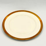 8 Inches Dinner Plate - White & Golden Ceramic