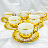 6 Persons Ceramic Tea cup & Saucer Set - Luxurious Design