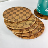 Leather Coasters - Set of 6 - Gucci Design