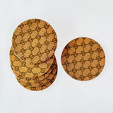 Leather Coasters - Set of 6 - Gucci Design