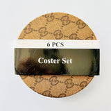 Leather Coasters - Set of 6 - Gucci Design