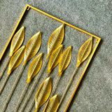 Golden Leaves Modern Wall Hanging - Large